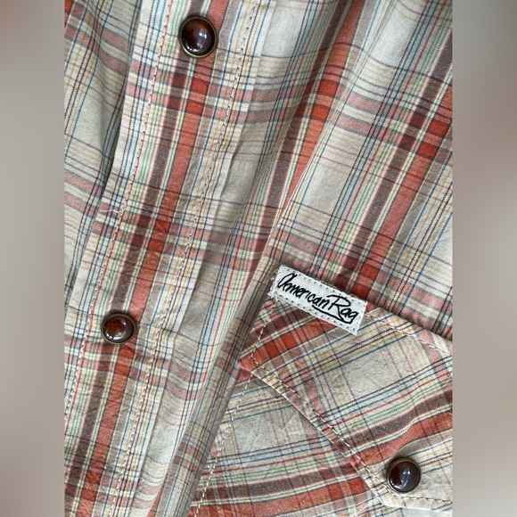 AMERICAN RAG BOTTOM’S UP SHORT SLEEVE PLAID BUTTON UP SHIRT. SZ XL - Picture 5 of 11